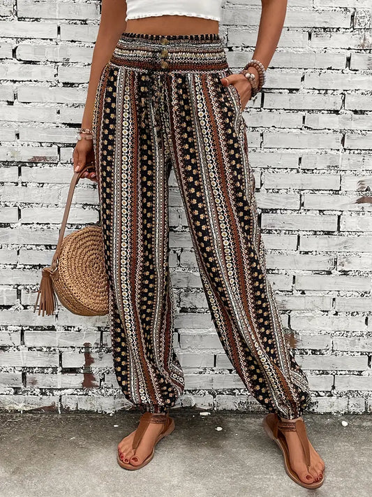 Ethnic Graphic Print Pants